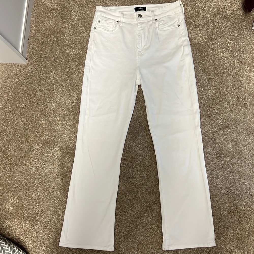 White ankle flare size 28 Seven for Mankind jeans